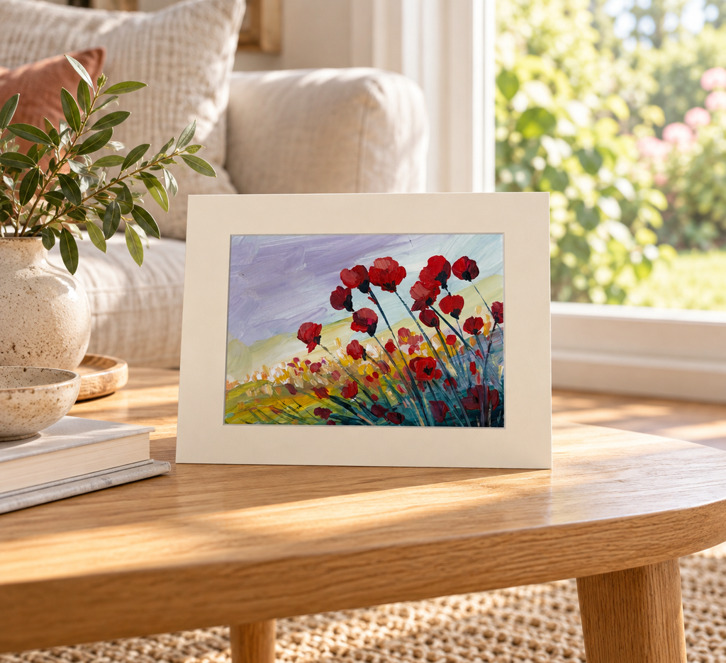 Coquelicots sous un ciel pastel