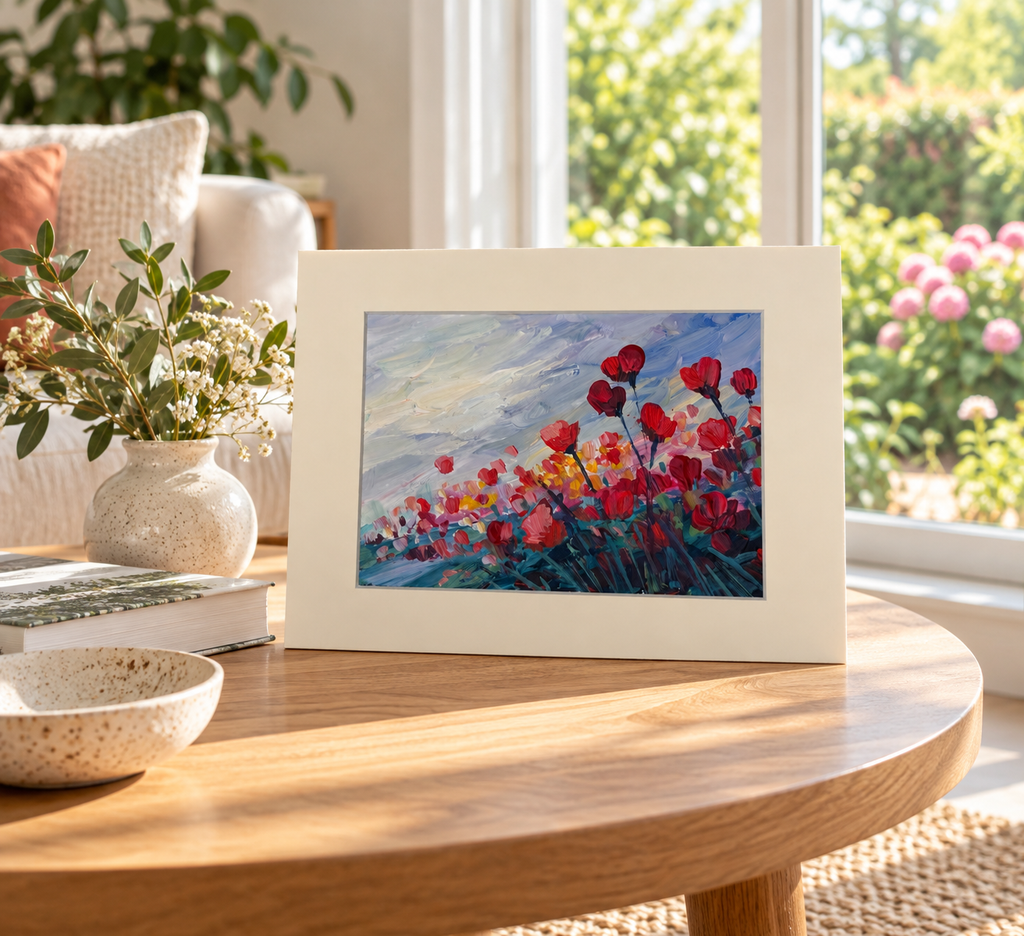Coquelicots sous un ciel bleuté