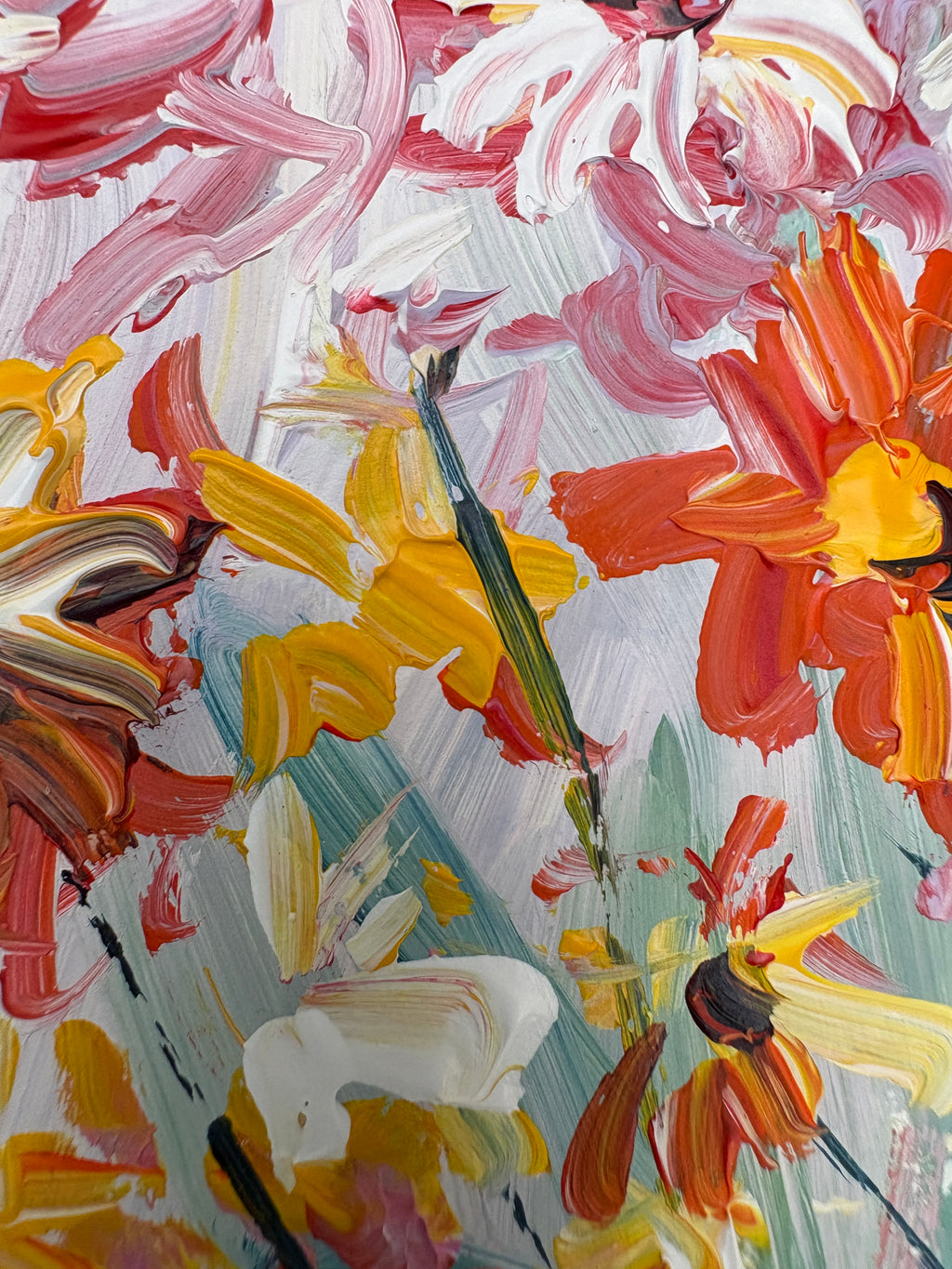 Fleurs dans un souffle de couleur