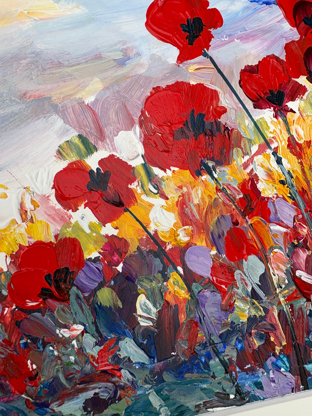 Coquelicots dans un champ fleuri